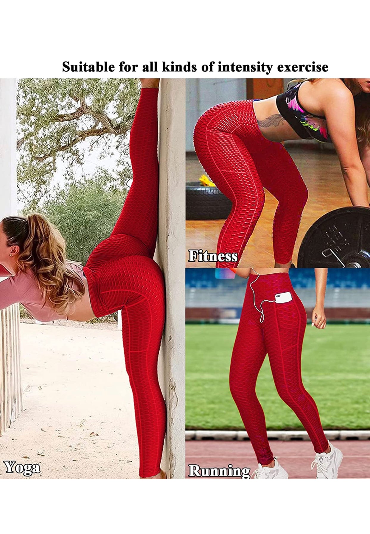 Brazilian Workout Legging, Booty Up Pockets Red
